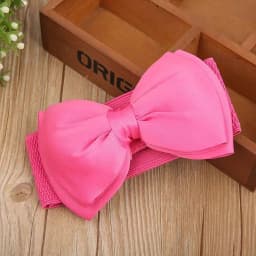 1Pcs New Big Bowknot Waist Belt Elastic Stretch Buckle Bow Waistband Wide Satin Bow Belt for Girls Lady Women