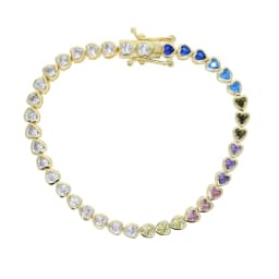 New Round Square Heart CZ Tennis Bracelets for Women Pave Multicolor Zircon Rose Gold/Platinum/Gold Plated Color Fashion Jewelry