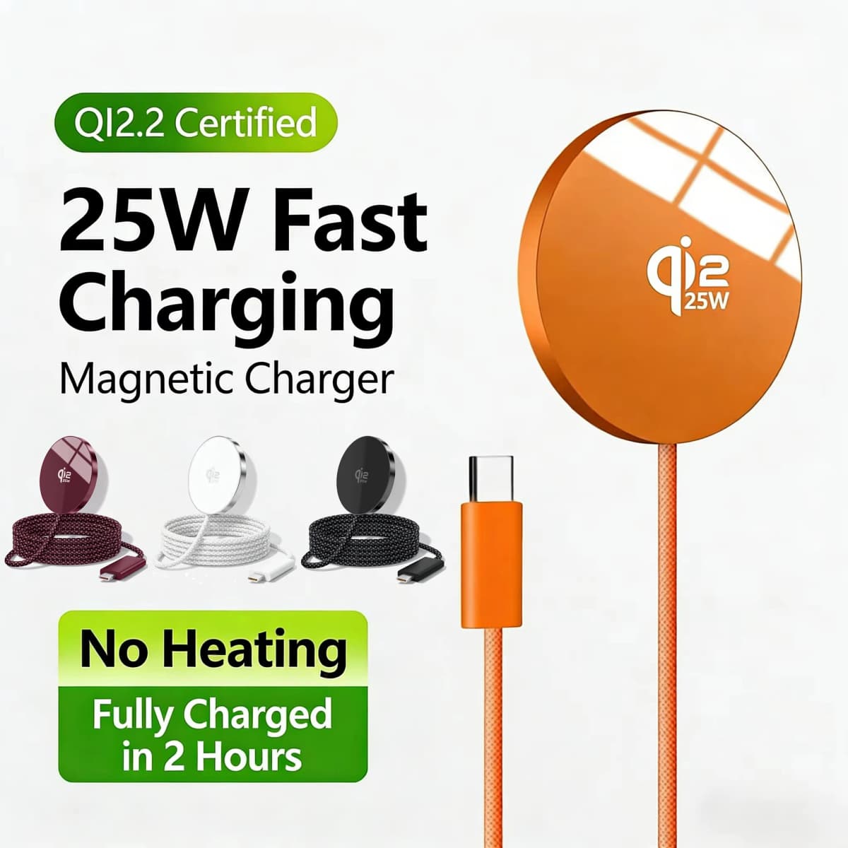 New Qi2.2 25W Magnetic Wireless Charger for Magsafe Charger Mini Fast Charging Station Pad for iPhone18 17 16 15 14 13 12 ProMax