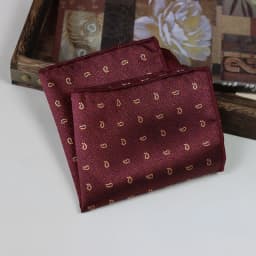24cm Elegant Brown Pocket Square Mens Polyester Block Paisley Soft Handkerchief Wedding Party Suit Accessories Cravat Neckwear