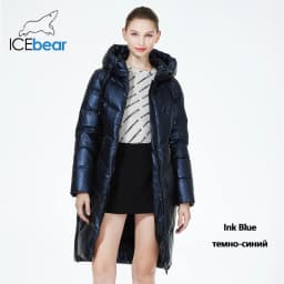 ICEbear-Mid-length Hooded Jacket for Women, Warm Cotton Coat, Casual Parkas for Ladies, Fashion Brand, New, Winter, GWD20302D, 2