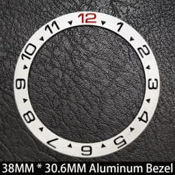 Sloping 38mm * 30.6mm Ceramic/Aluminum Blue Luminous Bezel GMT and Diving Watch Insert Fit for 40mm Watch Case Replacement Watch