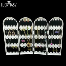60 to 360 holes Plastic Earrings Studs Display Rack Folding Screen Earring Jewelry Display Stand Holder Storage For Stud