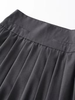 High Intelligence Fashion Commuter Style Midi A-Line Pleated Skirt for Women mid Waist Polyester Fiber Micro Stretch Casual