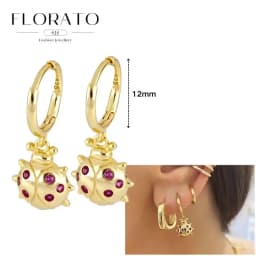 925 Sterling Silver ear needles Animal Butterfly/Elephant/Shell Pendant Hoop Earrings For Women Fashion Jewelry Accessories