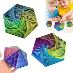 3D Printed Fractal Fidget Hexagon 7cm Portable Playing Sensory Anti-stress Toy Desktop Ornament Kid Toy Visual Gifts Mystery Box