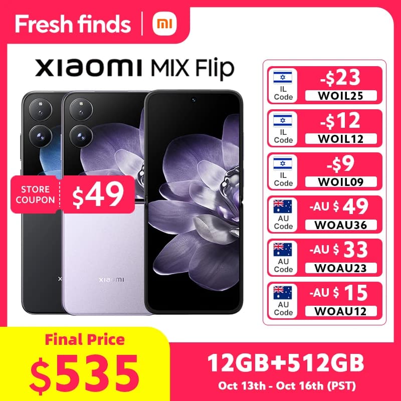 Xiaomi MIX Flip Smartphone Global Version New Snapdragon 8 Gen 3 CPU 512GB ROM 50MP Leica Camera Foldable Display NFC
