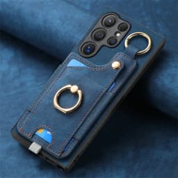 Luxury Leather Magnetic Shockproof Card Slot Case For Samsung Galaxy S25 S24 S23 S22 S21 Ultra + Plus FE Ring Stand Wallet Cover