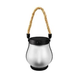 Solar Flame Rope Lantern Type-C Fast Charging Waterproof Hanging Lamp with Flickering 3D Flame for Garden Patio Camping Decor