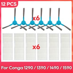 Fit For ( Conga 1290 / 1390 / 1490 / 1590 ) Hepa Filter Side Brush Robot Vacuums Spare Part Replacement Accessory
