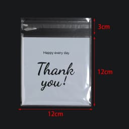 100pcs/lot 4 Sizes Thank You Printed OPP Self-sealing Bags Small Gift Bags For Candy Jewelry Display Packaging Party Decoration