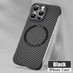 Ultra Thin Carbon Fiber Magnetic Case for iPhone 18 Pro Max 17 Air 16 15 14 13 11 12 For Magsafe Charging Frameless Hard Cover