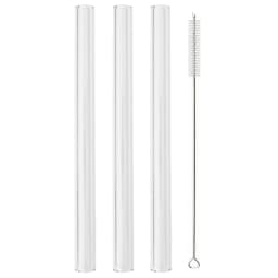 3pcs 14*200mm High Borosilicate Glass Straws Reusable Drinking Straw Set with Brush for Smoothies Bubble Tea Bar Accessories