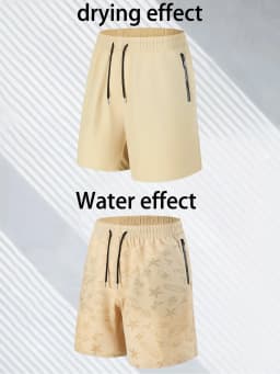 Men's Quick Dry Water Activated Color Changing Shorts Casual Beach Swim Trunks with Zipper Pockets Lightweight Breathable Runnin