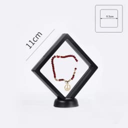 3D Floating Frame Gemstone Coin Box Clear Jewelry Bracelet Display Stand Ring Pendant Holder Protect Jewellery Presentation Case