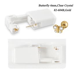 1PC 24K Gold Plated Earring Disposable Ear Piercing Unit Nickel Free Ear Studs with Ball Clasp Safety NO PAIN Piercer Machine