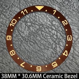 Sloping 38mm * 30.6mm Ceramic/Aluminum Blue Luminous Bezel GMT and Diving Watch Insert Fit for 40mm Watch Case Replacement Watch