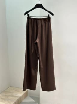 French Style Women 100% Wool Solid Elastic Waist Wide Leg Pants Elegant Lady All Match Long Trousers Pant 2025 Autumn