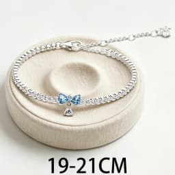 2026 New 925 Silver Purple Plant Bee Specimen Women's Tennis Adjustable Bracelet Display Tool DIY Exquisite Charm Jewelry