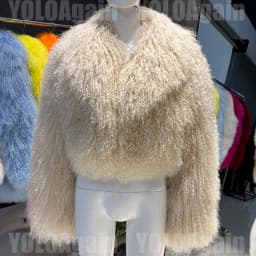 YOLOAgain 2025 Autumn Winter Warm Turn-Down Collar Real Mongolia Sheep Fur Jacket Coat Women Short Black Sheep Fur Jacket Female