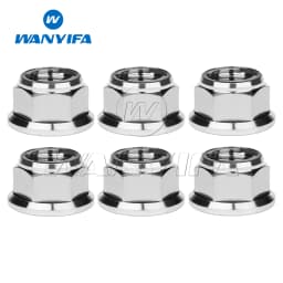 Wanyifa Titanium Nut M6/M8/M10/M12 Flange Lock Nuts for Cycling Modification 6pcs