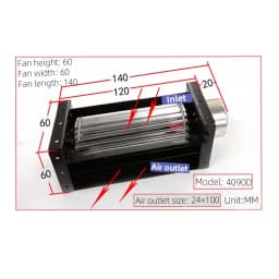 40cm Cross Flow Ventilation Blower Brushless DC Fan DC24V with Ball Bearing Large Air Volume Quiet Operation for Cooling Systems
