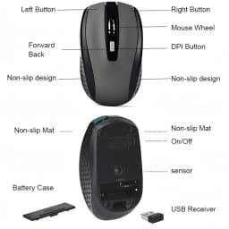 KEBIDUMEI 2.4G Wireless Mouse 6D Button 1600DPI Gaming Mouse Ergonomic Silent Office Mice Computer Accessories For Mac Windows