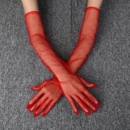 55cm DIY Cosplay Thin Transparent Mesh Long Women Solid Gloves Prom Party Accessories Etiquette Photo Shoot Anime Exhibition