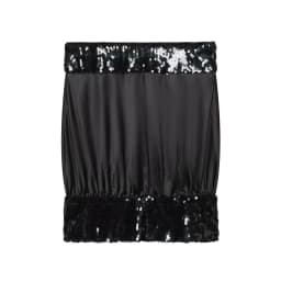 YENKYE Sexy Women Sequin Patchwork Satin Strapless Top New 2026 Party Black Crop Top