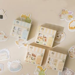 45PCS Kawaii Creative House Stickers Box Scrapbooking Stationery School Supplies Cute Theme for Crafting And Organizing