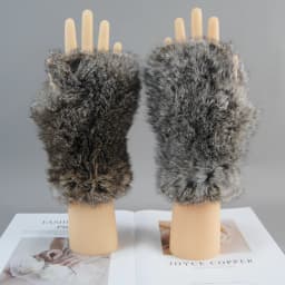 2026 New Fashion Real Rex Rabbit Fur Gloves Women Winter Genuine Fur Mittens Girl Fingerless Gloves Wrist Warmer Elastic Fluffy