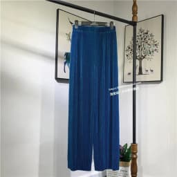 Women's Summer Chiffon Wide Leg Pants Casual Candy Color Loose Long Pants Lady Chic Solid Color High Waist Wide Leg Trousers