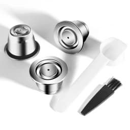 Reusable Coffee Capsule For Nespresso Espresso Crema Cups Stainless Steel Refillable Coffee Pods Filters With Tamper Dosing Ring