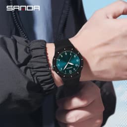 SANDA 9075 Casual Students Quartz Watches Simple Waterproof Silicone Strap Luminous Fashion Girl Boy Wristwatch reloj para niños