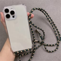 For iPhone 18 17 16 15 14 ProMax Crossbody Necklace Cord Lanyards Transparent Case For iPhone 11 12 13 Pro Max XS XR Soft Cover