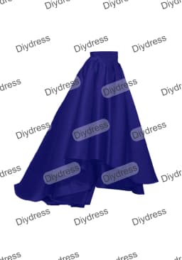 Women's High Low Elegant Prom Party Skirt A-Line Pleated Front Short Back Long Satin Skirt With Pockets For Evening Gown