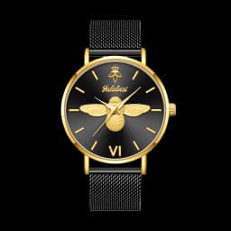 YaLaLuSi Minimalist Quartz Couple’s Watches with 3D Bee Relief Design for Men and Women Relojes De Mujeres