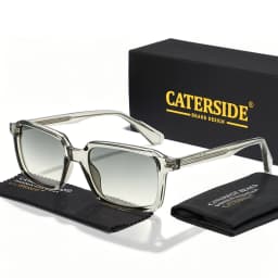 CATERSID Men's Sunglasses Square Frame Cellulose Propionate Temple Tips Sun Glasses Women's Outdoor Travel Driving Glasses UV400
