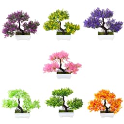 Artificial Plants Decoration Potted Bonsai Small Tree Pot Fake Plant Potted Zen Garden Ornaments Table Home Room Decoration