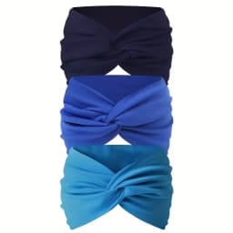 3PCS Women's Wide Hair Band in Elastic Solid Color, Anti-Slip Hair Accessory for Exercise, Multi-Functional Accessory