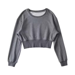 American Retro High Waist ort round Ne Pullover Sweatirt Women Spring Autumn Versatile Waist Inward Loose Slimming Top ...