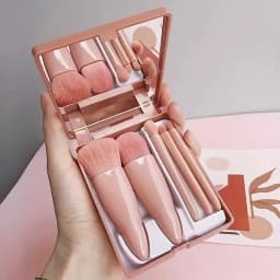 5pcs Mini Makeup Brushes Small Function Kit Complete Brushes Set Cosmetic Brushes With Case And Mirror Travel Size Makeup