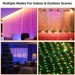 3M USB RGB Curtain String Light 16 Color Window Garland with Remote for Christmas Holiday Wedding Outdoor Indoor Decor
