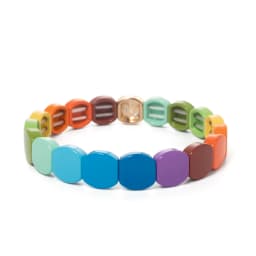 2025 Colorful Bangle For Women Boho Elastic Beaded 10mm Bracelets Enamel Jewelry