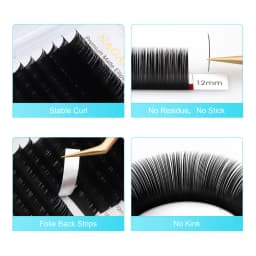 NAGARAKU Premium Matte Ellipse Eyelashes Split Tips Ellipse Shape Natural Light Faux Ellipse Eyelashes Dark Black Lashes