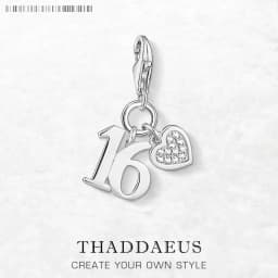 Lucky Number 16 Pendant 925 Sterling Silver Dangle Charm Women Men Trendy Fine Jewelry