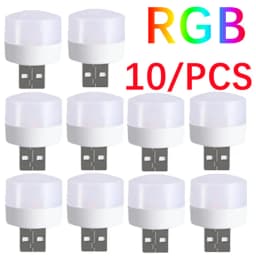 10 pcs RGB USB LED Night Light Super Bright Eye Protection LED Plug Lamp Computer Mobile Power Charging USB Small USB Book Light