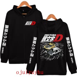 AE86 Zip Up Hoodies Initial D Korean Style Zippper Jackets Sweatshirts Anime Gothic Y2k Pullovers Mange Vintage Streetwear