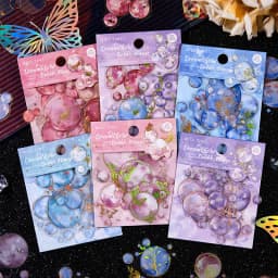 20pcs Dreamy Bubble Island Series PET Stickers Creative Decoration DIY Scrapbook Handmade Collage Material Stationery Stickers