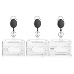 Transparent Cards Slots ID Tag Badge Holder with Badge Reel Cards Storage Organizer Employee Pass Work Card Case Sleeve